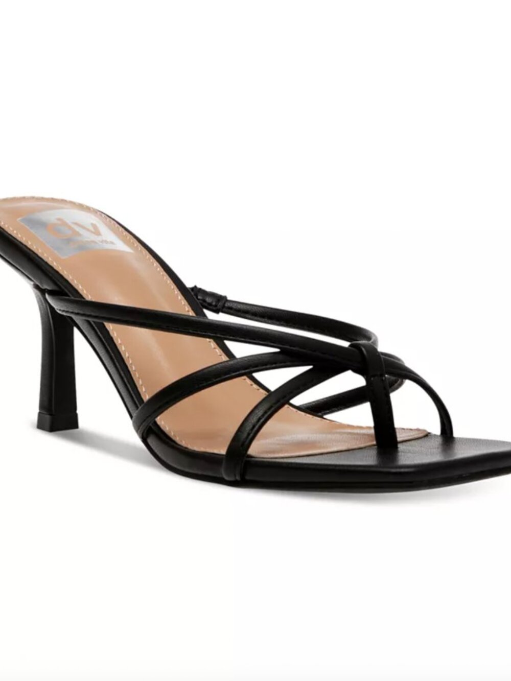 DV Dolce Vita Women's Zini Strappy Stiletto Heel Dress Sandals Black 7.5